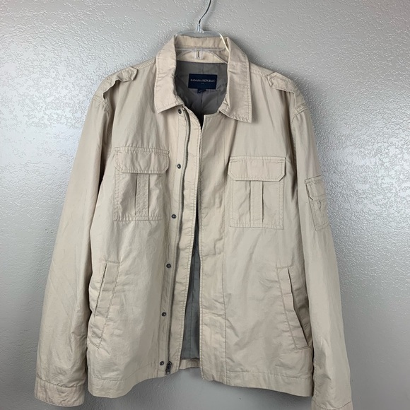 Banana Republic Oversized Khaki Utility Jacket Size Medium - Picture 5 of 9